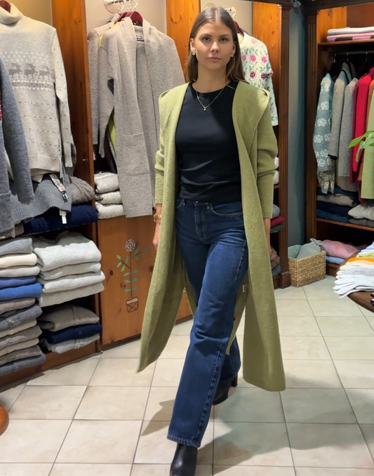 Long Wool Coat with Hood "Santana"