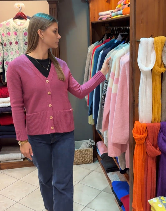 Wool cardigan with buttons