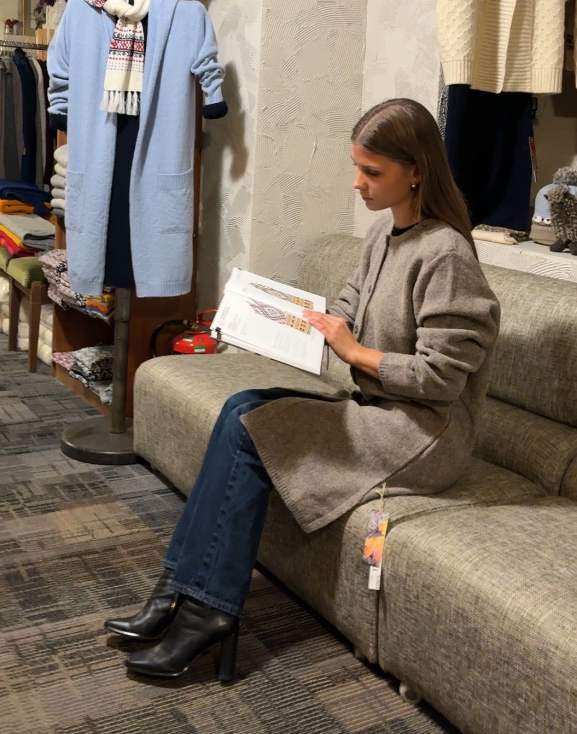 Long knitted cardigan with front buttons "Gloria"