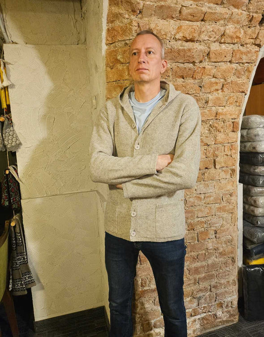 Vīriešu vilnas jaka ar kapuci "Robins"