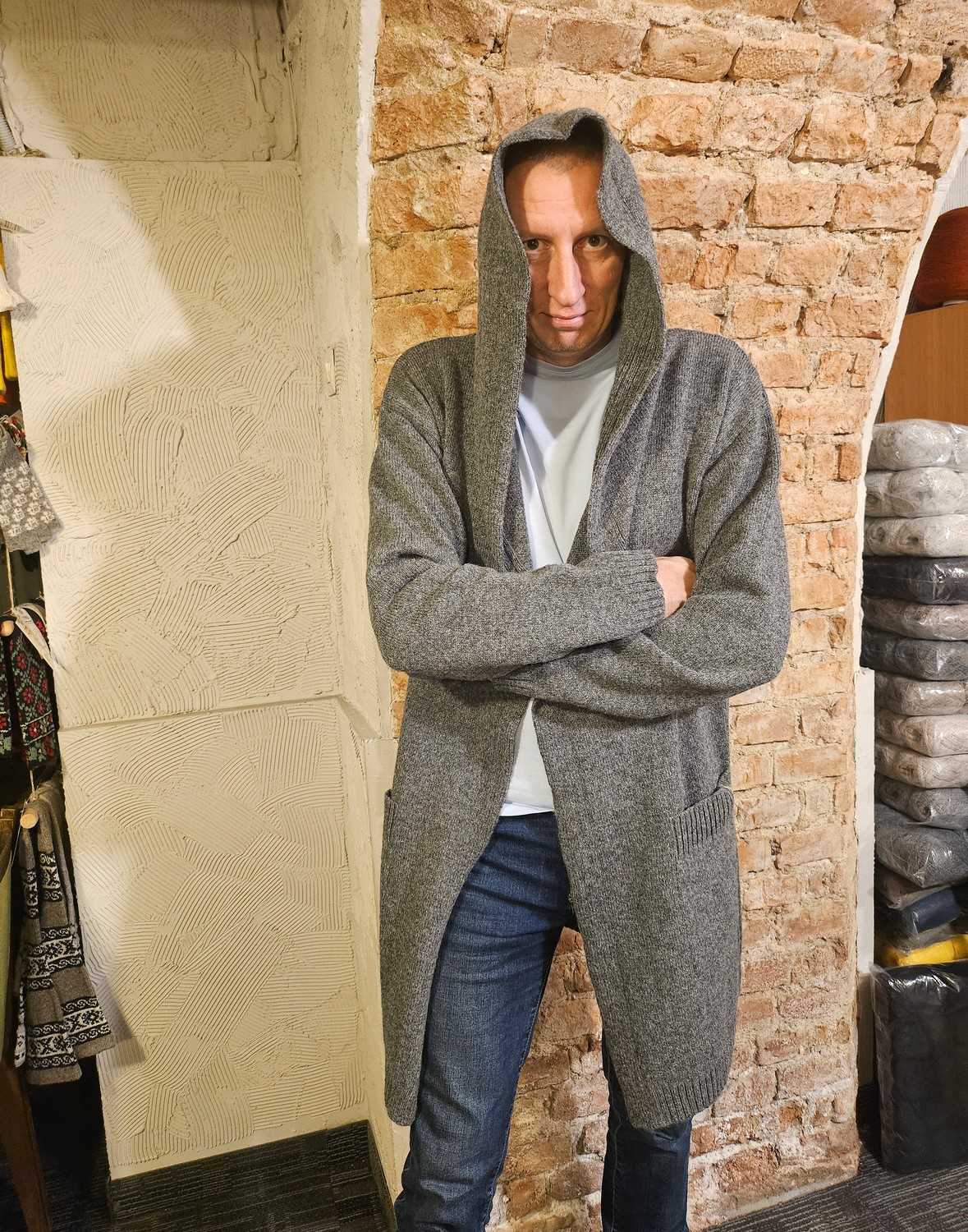 Vīriešu adīts mētelis “Gustavs”